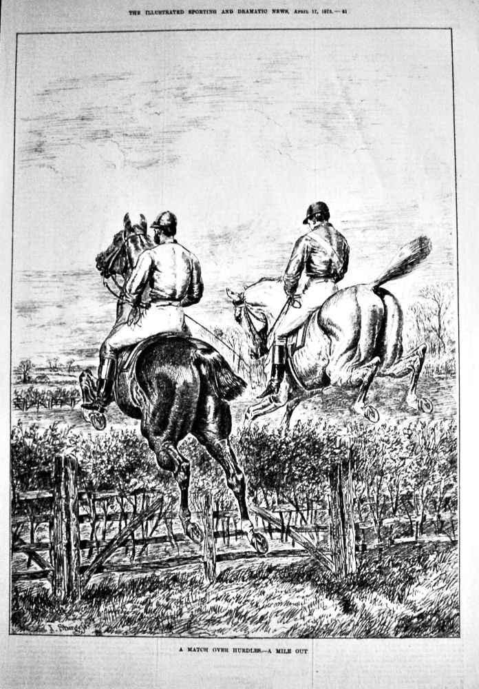 A Match over Hurdles.- A Mile out.  1875.