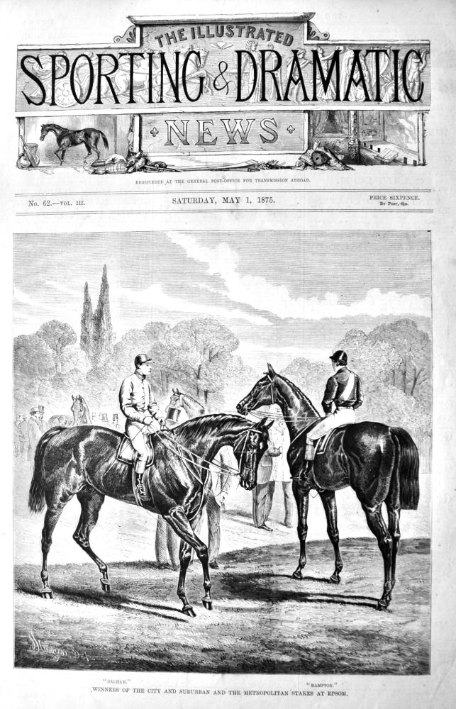 Winners of the City and Suburban and the Metropolitan Stakes at Epsom.  1875.