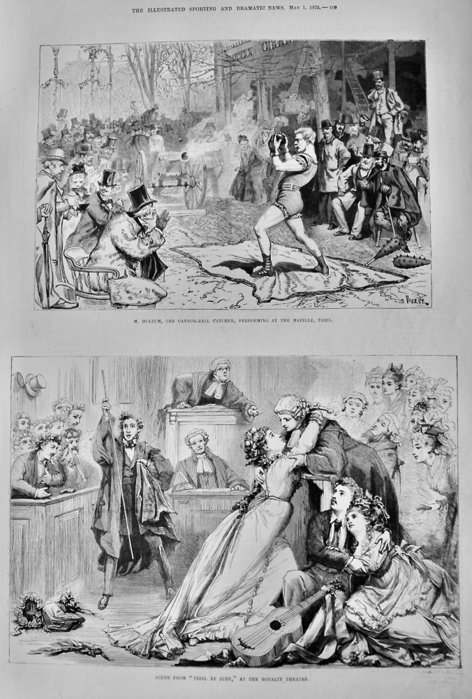 Scene from "Trial by Jury," at the Royalty Theatre.  1875.