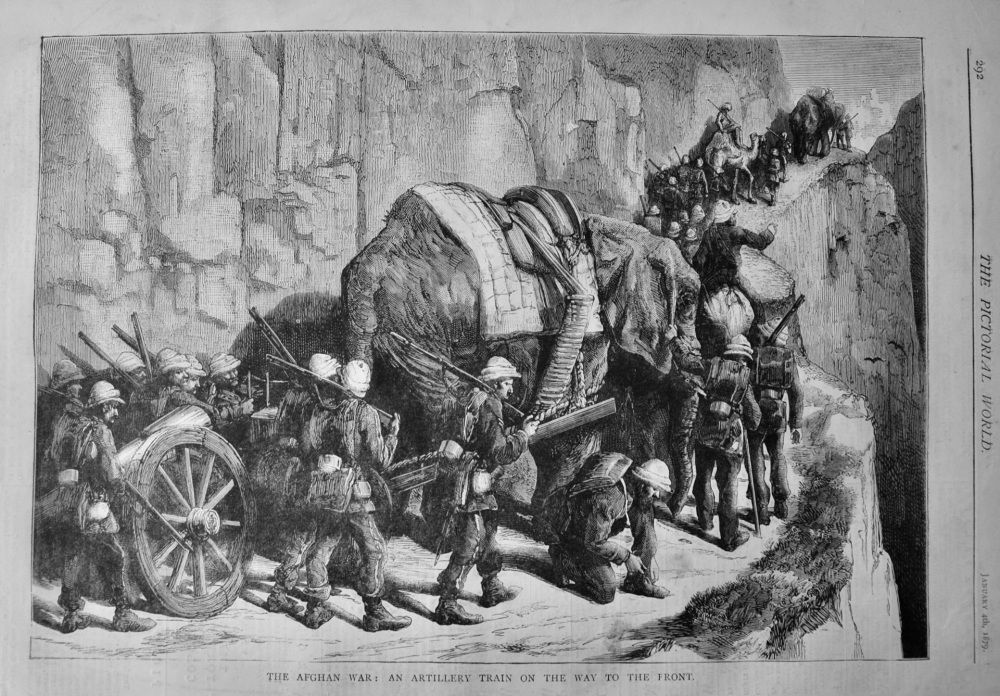 The Afghan War :  An Artillery Train on the way to the Front.  1879.