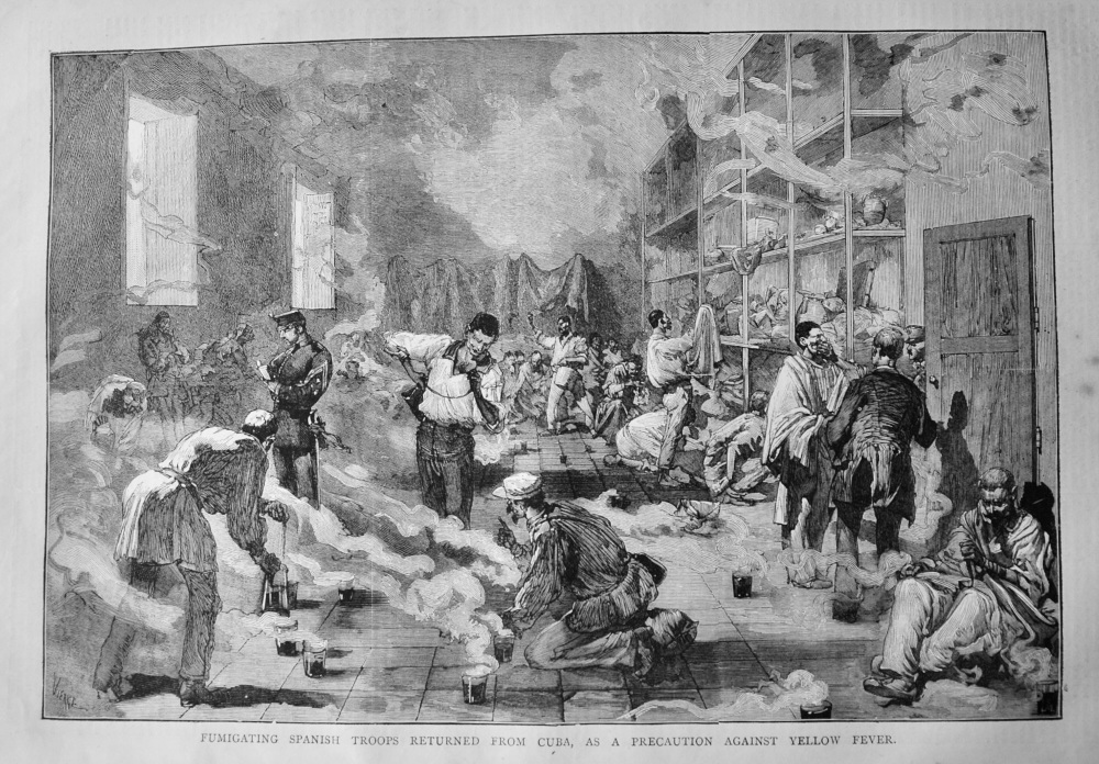 Fumigating  Spanish  Troops  Returned from Cuba, as a Precaution against Yellow Fever,  1878.