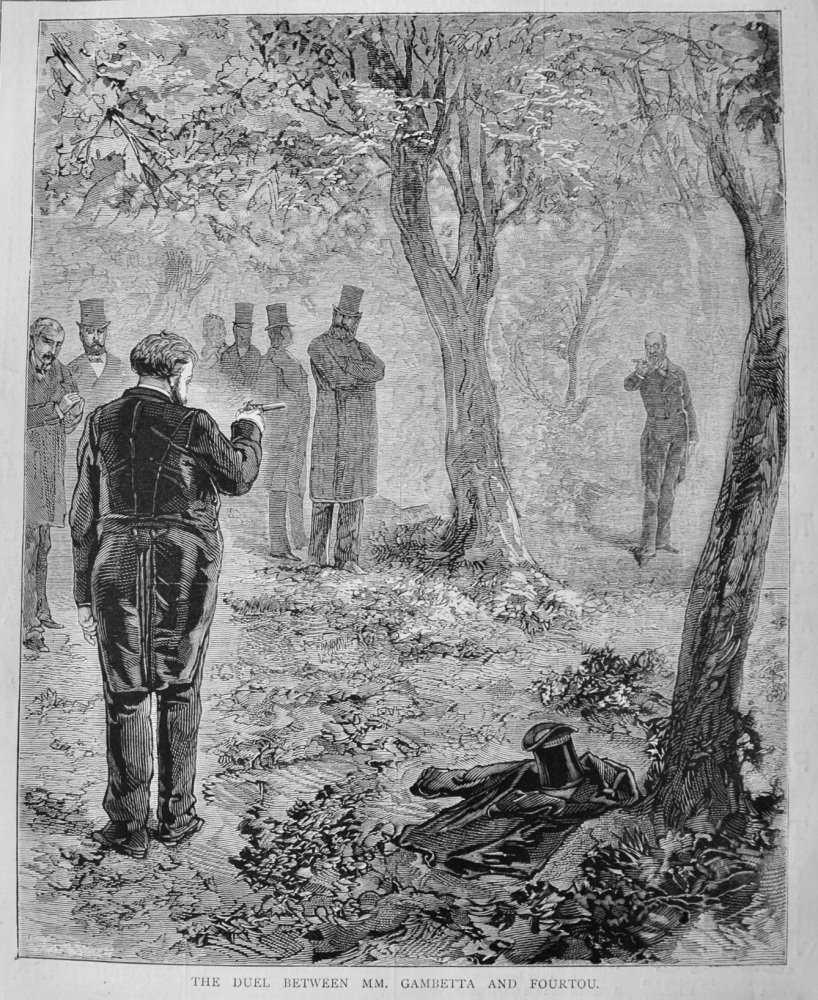 The Duel Between MM. Gambetta and Fourtou.  1878
