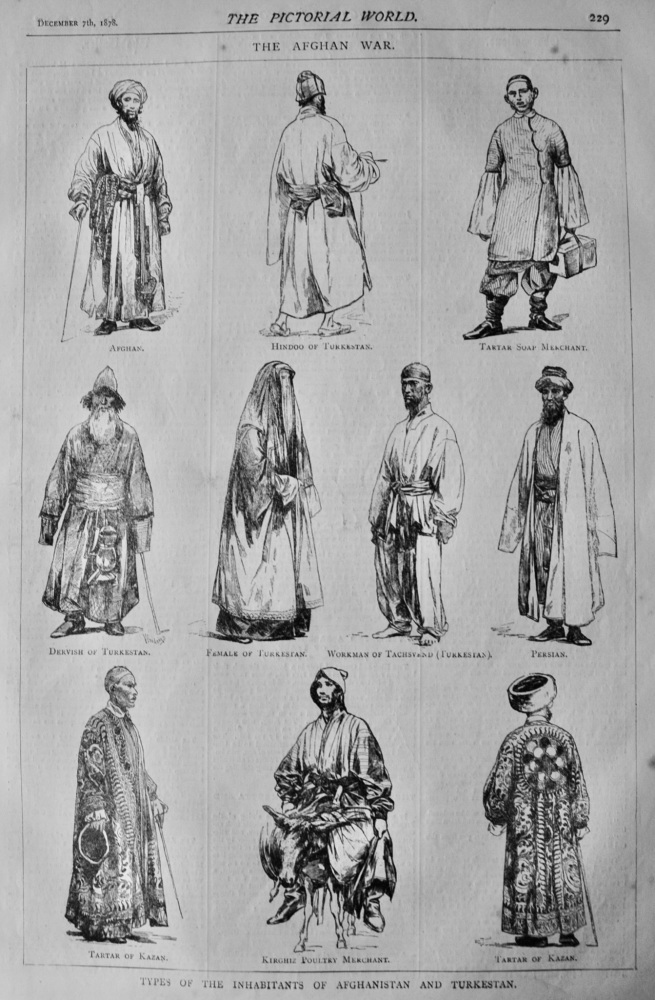 The Afghan War :  Types of the Inhabitants of Afghanistan and Turkestan.  1878.