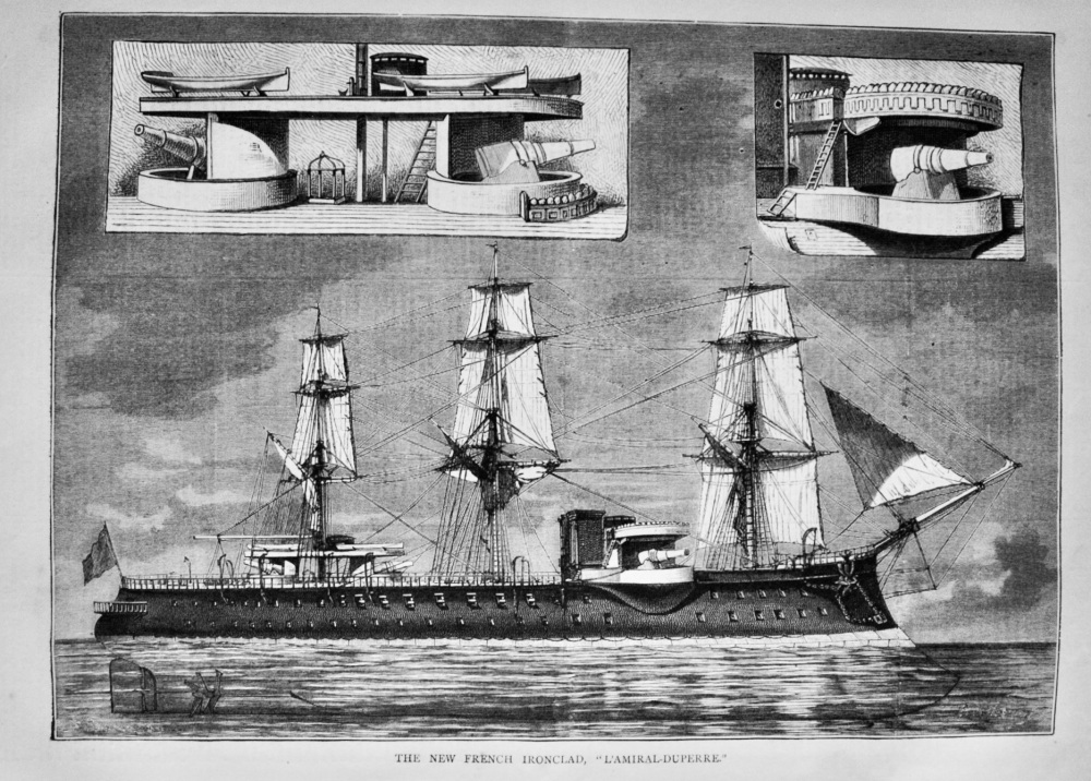 The New French Ironclad,, "L'Amiral-Duperre."  1878.