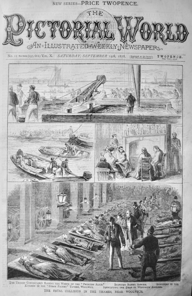 The Fatal Collision in the Thames, near Woolwich.  1878.