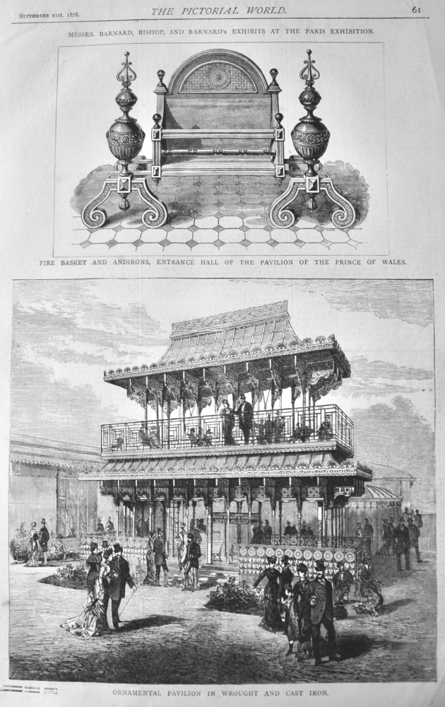 Messrs. Barnard, Bishop, and Barnard's Exhibits at the Paris Exhibition.  1878.