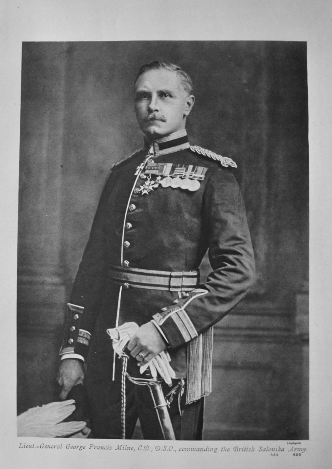 Lieut.-General George Francis Milne, C.B.,  D.S.O., commanding the British 