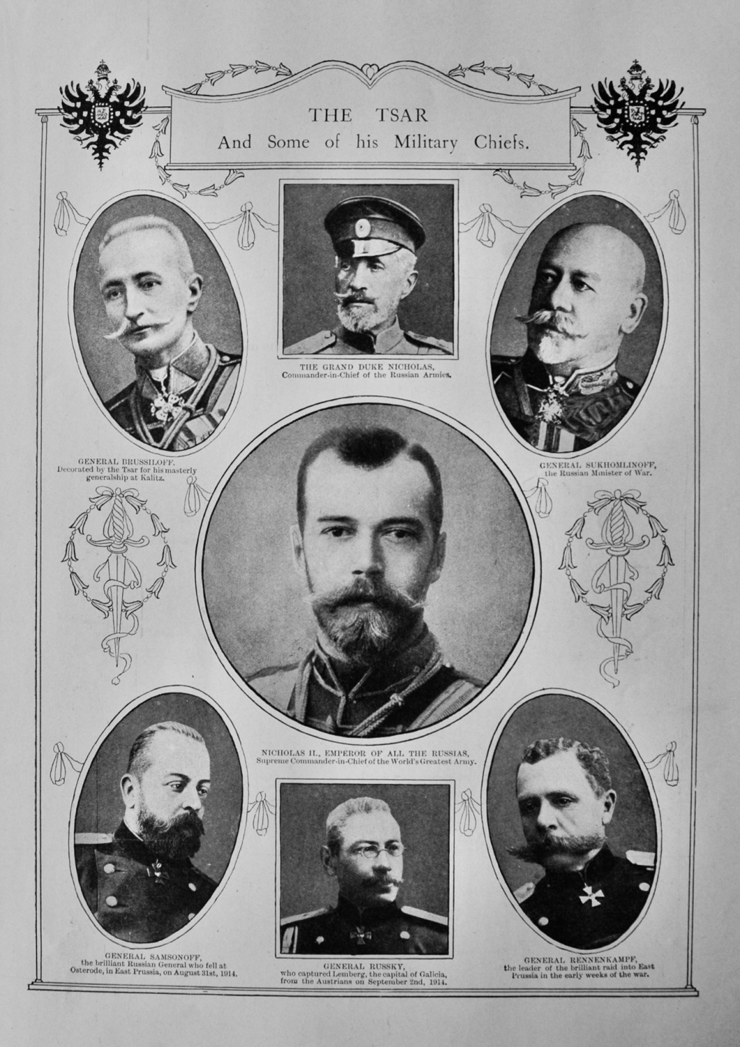 The Tsar and some of his Military Chiefs. 1914 - 1918.