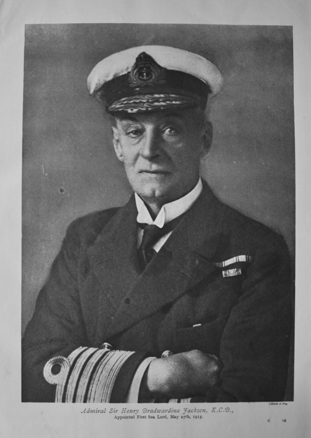 Admiral Sir Henry Bradwardine Jackson, K.C.B., Appointed First Sea Lord, Ma