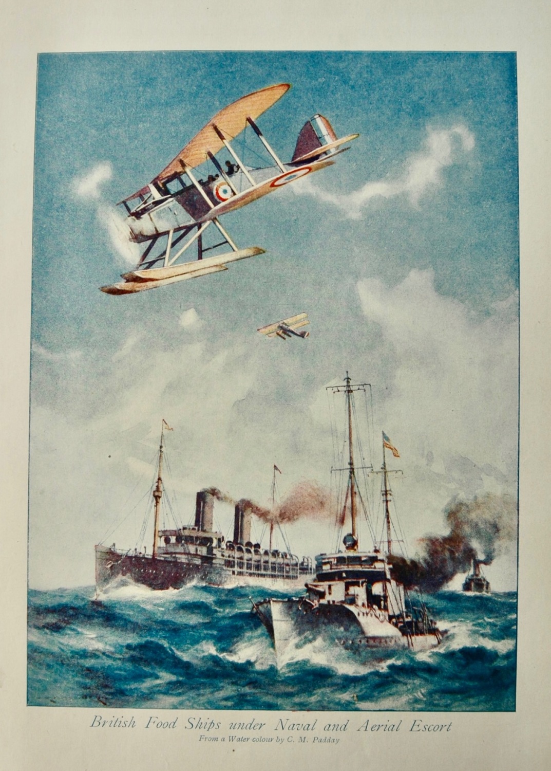 British Food Ships under Naval and Aerial Escort.  (1814 - 1918 War.)