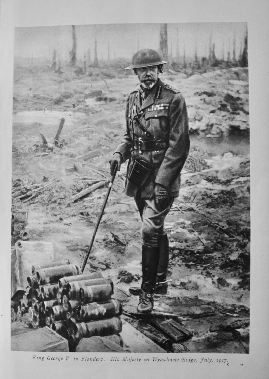 King George V. in Flanders :  His Majesty on Wytschaete Ridge, July, 1917.