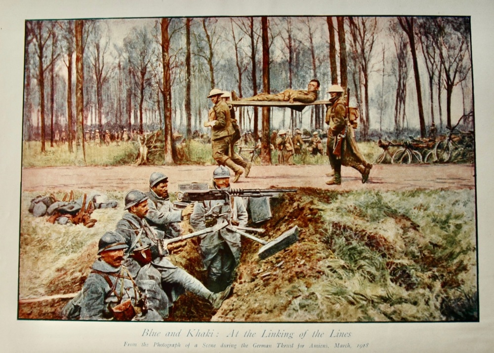 Blue and Khaki :  At the Linking of the Lines.  (1914 - 1918 War.)