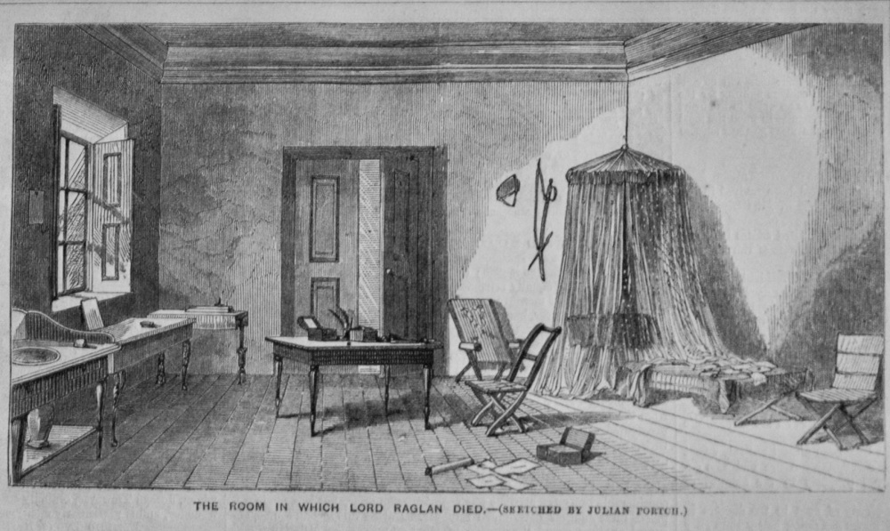 The Room in which Lord Raglan Died.  1855.