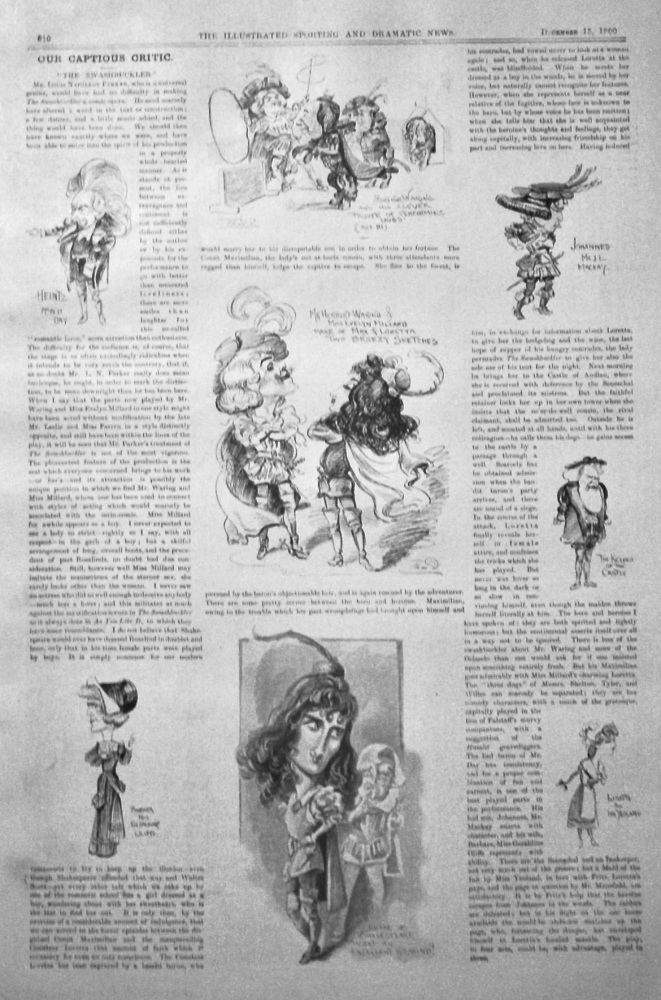 Our Captious Critic, December 15th, 1900. "The Swashbuckler."