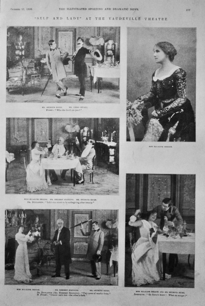 "Self and Lady" at the Vaudeville Theatre.  1900.