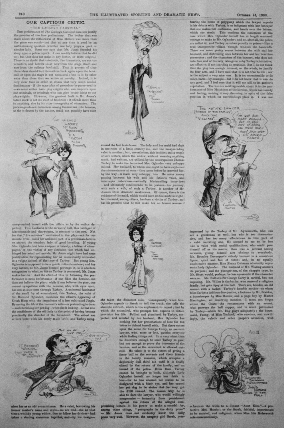 Our Captious Critic. October 13th, 1900.  