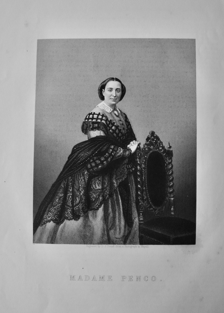 Madame Penco. (Opera Soprano),  1859.