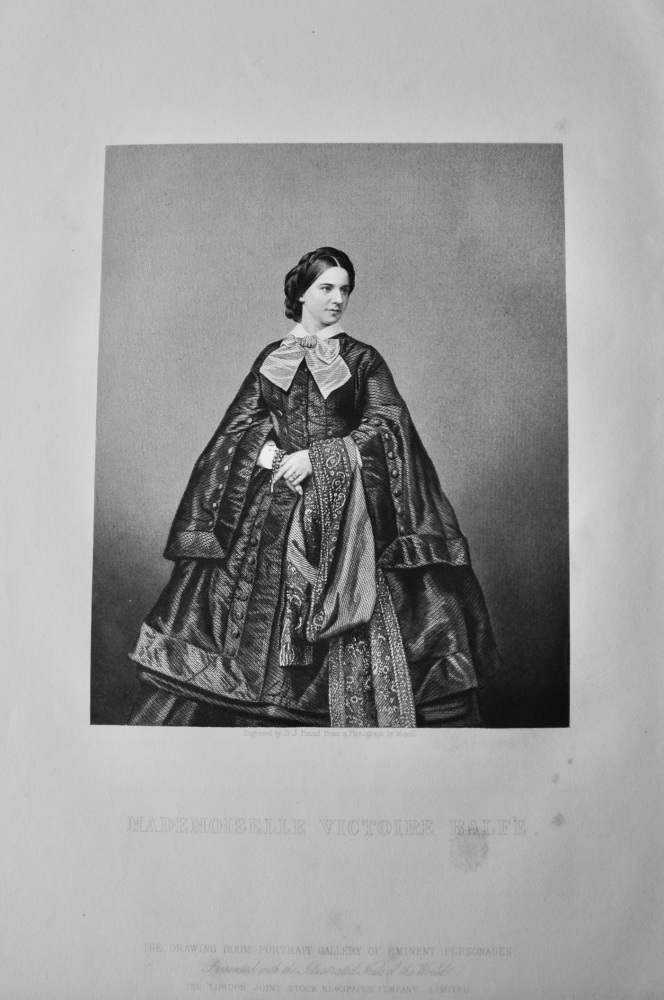 Mademoiselle Victoire Balfe. (Singer).  1859.