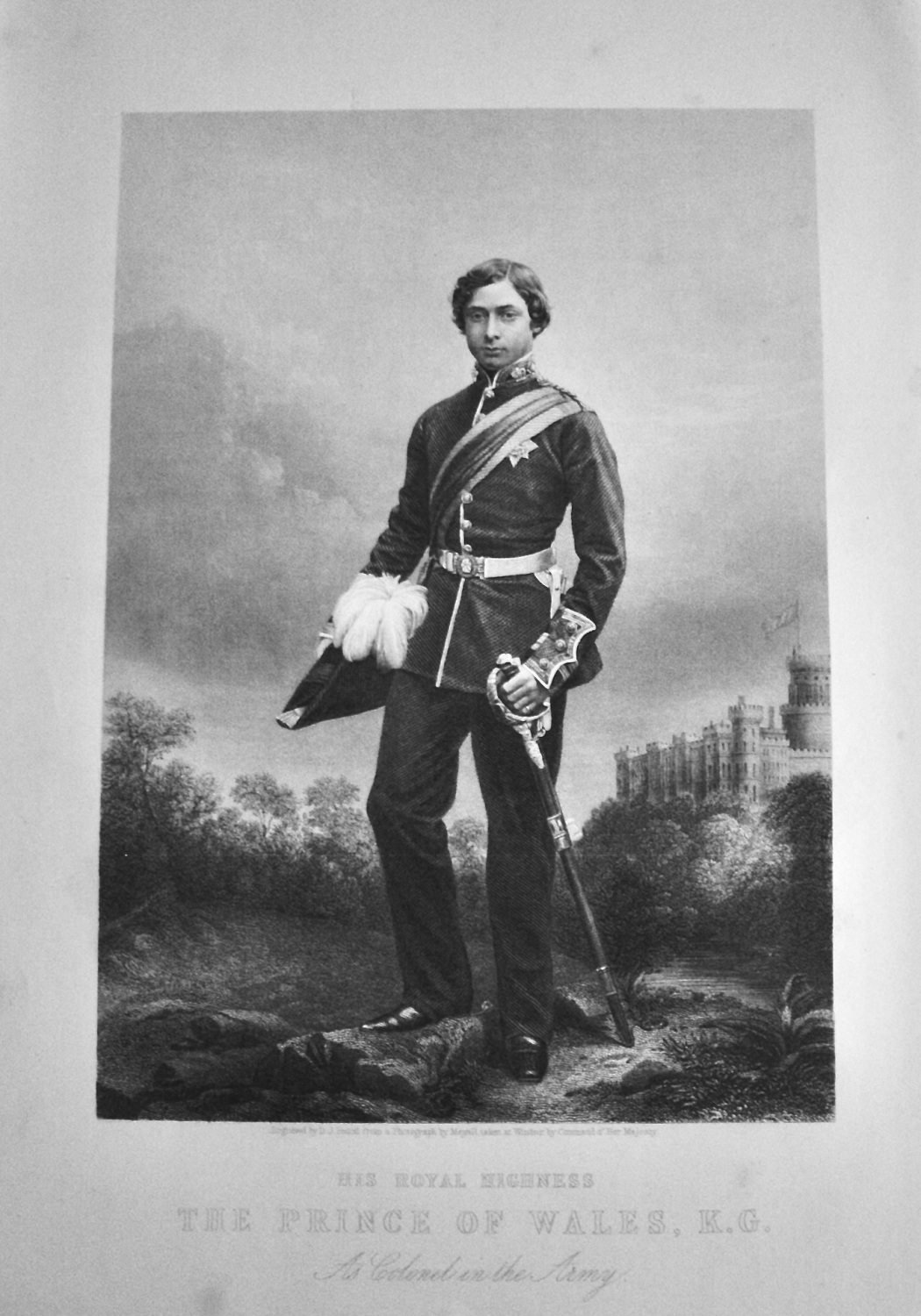 His Royal Highness The Prince of Wales, K.G.  As Colonel in the Army.  1859