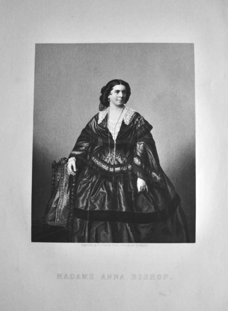 Madame Anna Bishop. (Operatic Soprano)  1859.