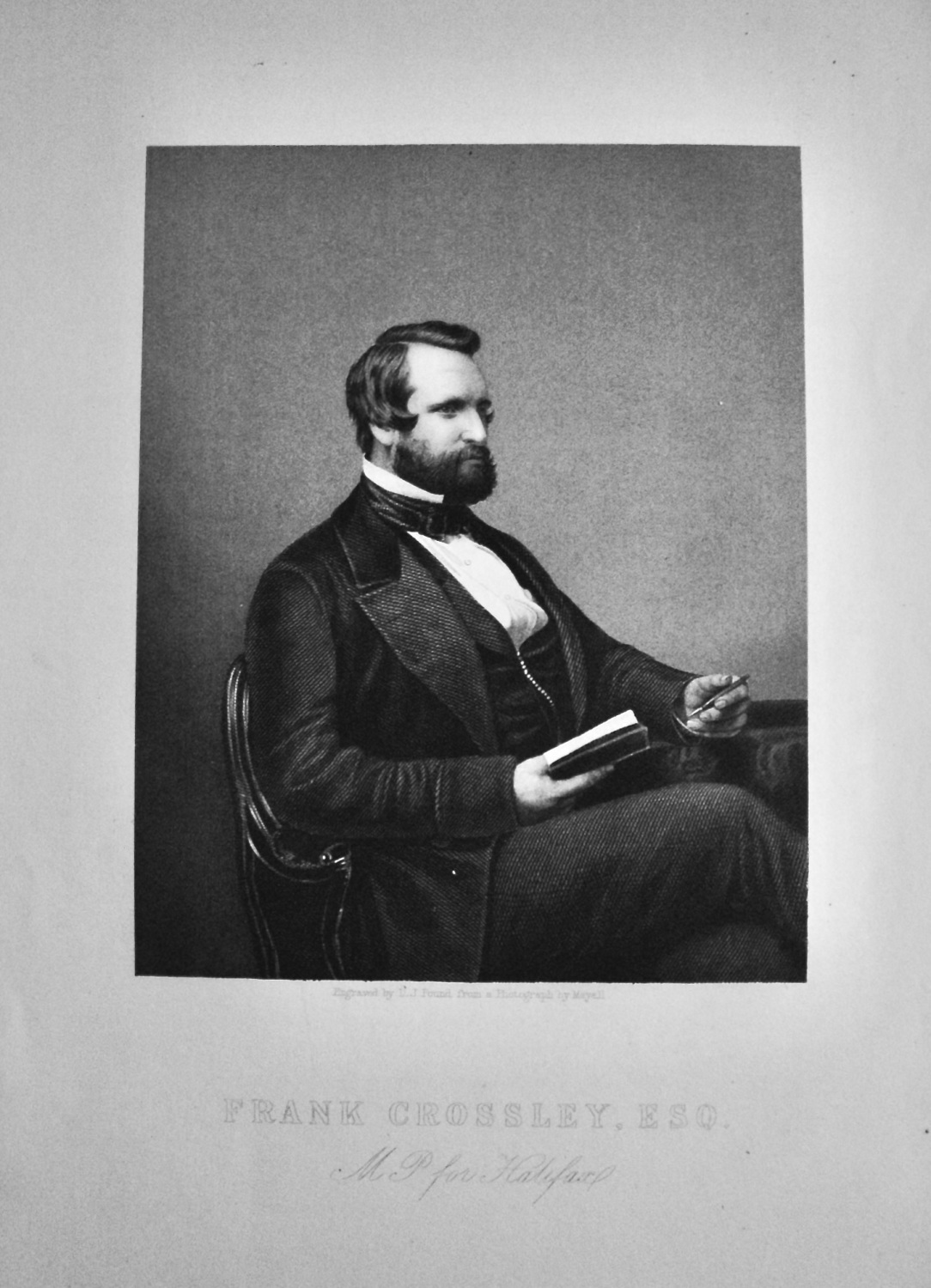 Frank Crossley, Esq.  M.P. for Halifax.  1859.