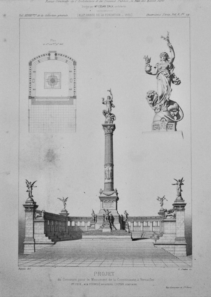 Project, du Concours pour le Monument de la Constituante, a Versailles.  1881.