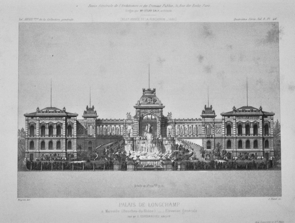 Palais De Longchamp, a Marseille (Bouches-du-Rhone),___Elevation generale. 