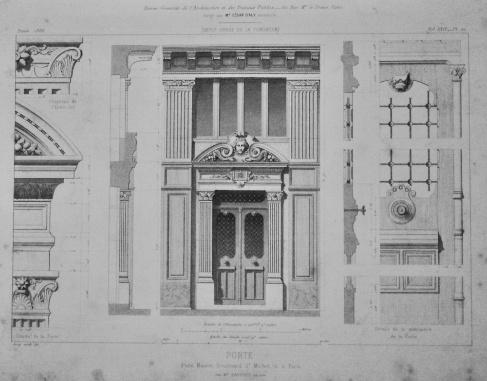 PORTE.  d'une Maison, Boulevard St. Michel 12, a Paris.  1866.