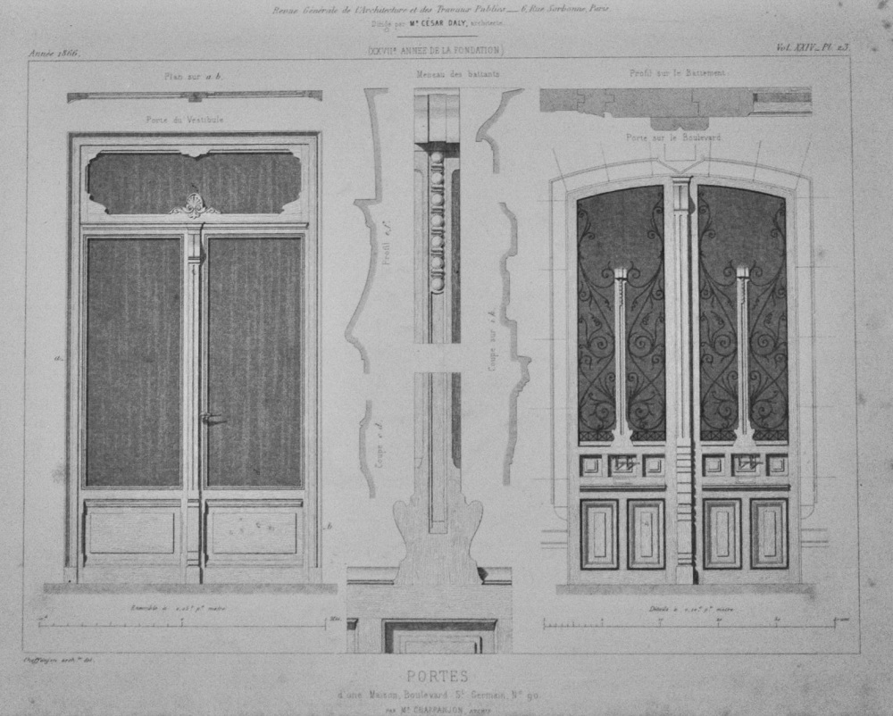 PORTES. d'une Maison, Boulevard St. Germain, No.90.  1866.1