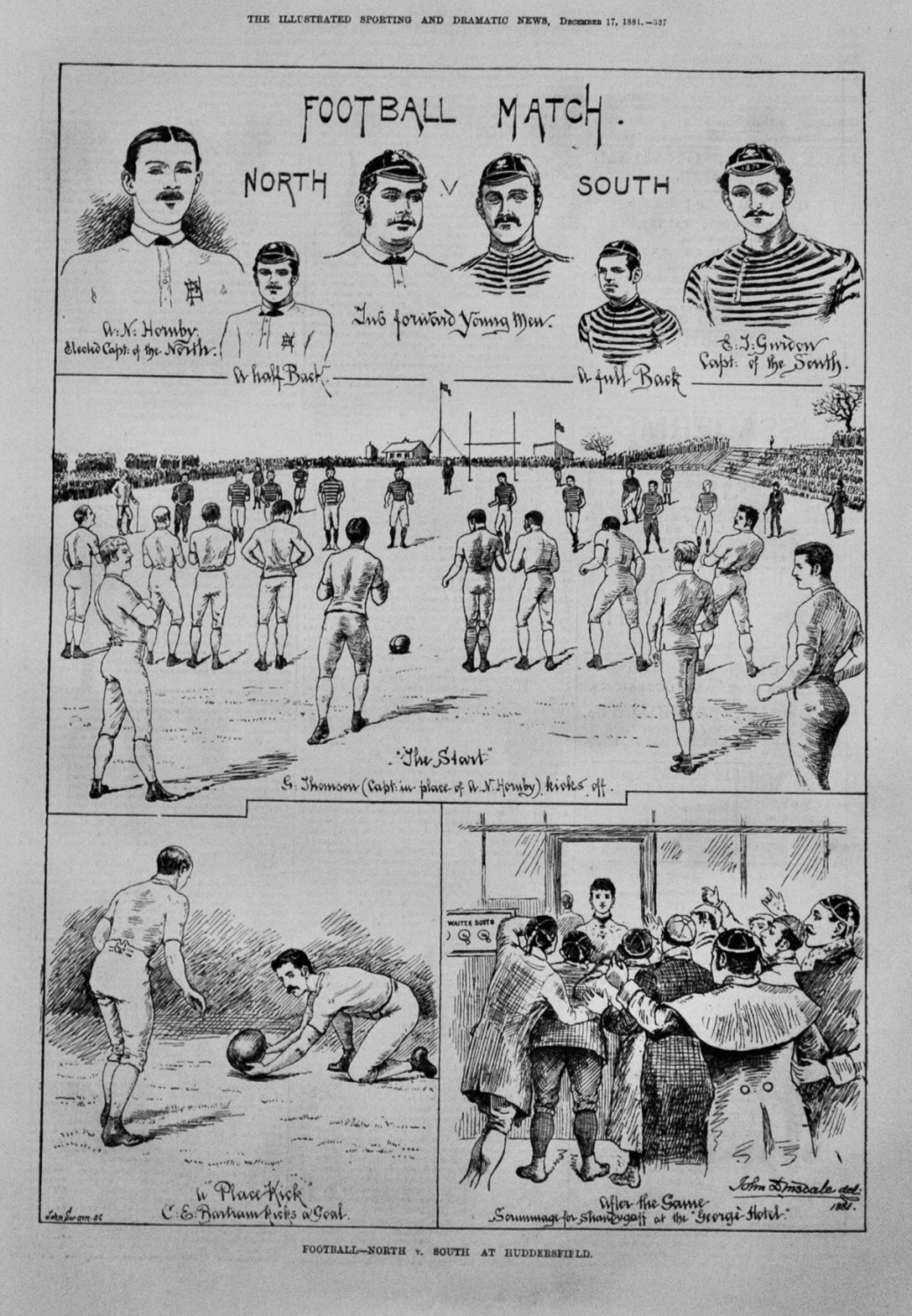 Football - North v. South at Huddersfield.  1881.