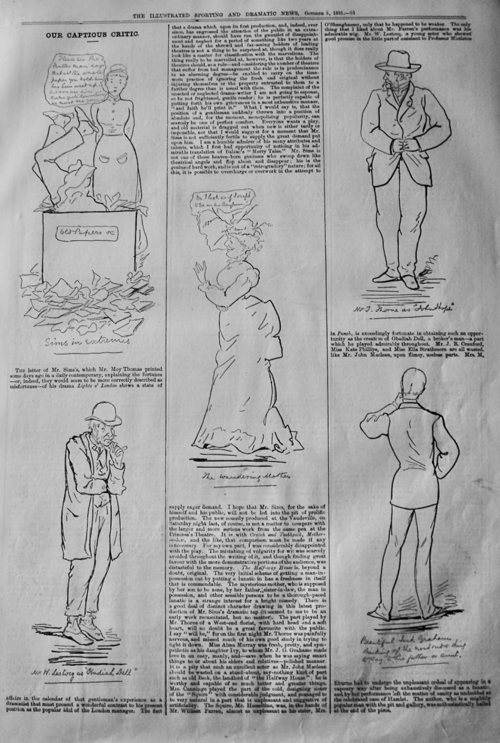 Our Captious Critic. October 8th, 1881.