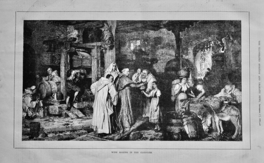 Wine Making in the Cloisters.  1881.