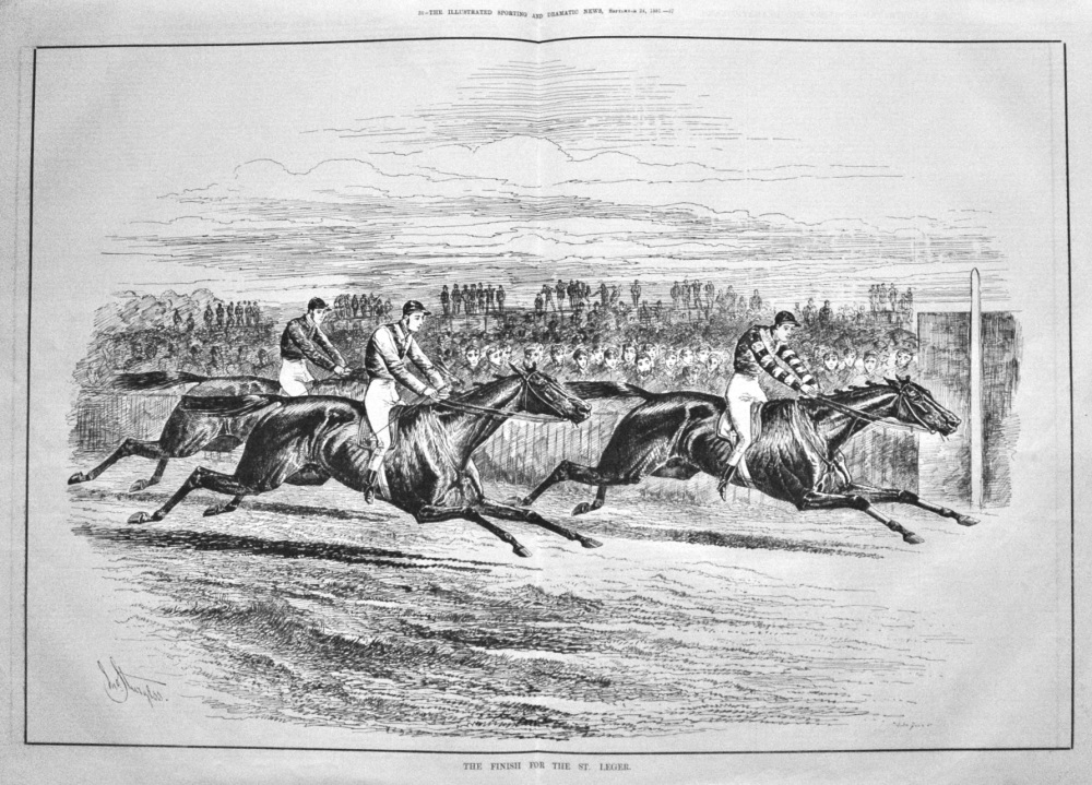 The Finish for the St. Leger.  1881.