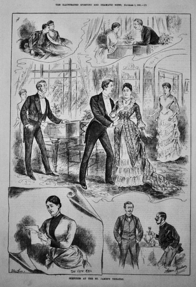 Sketches at the St. James's Theatre.  1881.