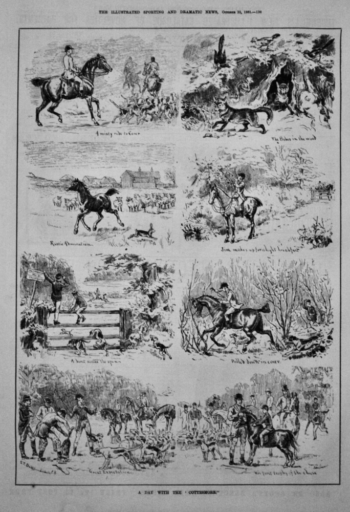 A Day with the "Cottesmore."  (Hunting).  1881.