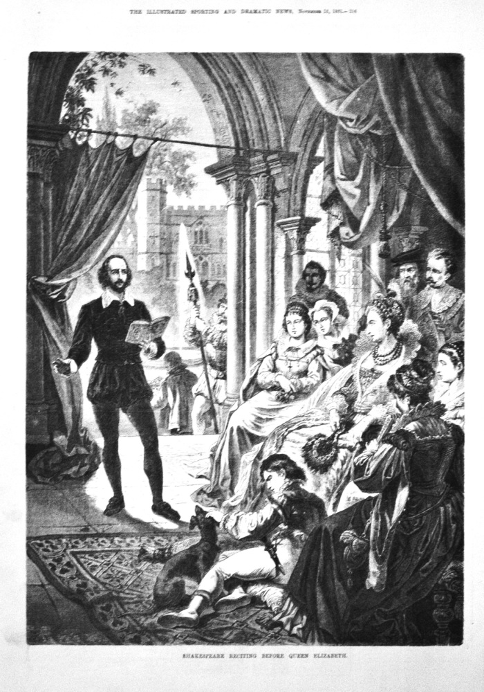 Shakespeare Reciting before Queen Elizabeth.  1881.