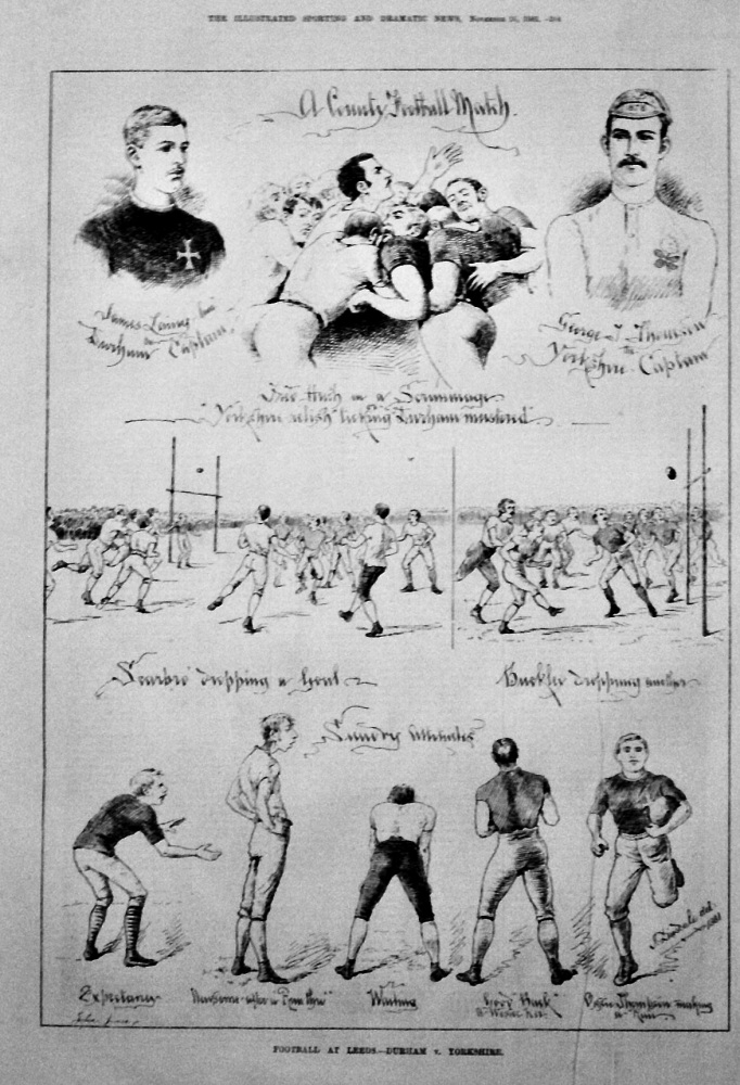 Football at Leeds.- Durham  v.  Yorkshire.  1881.