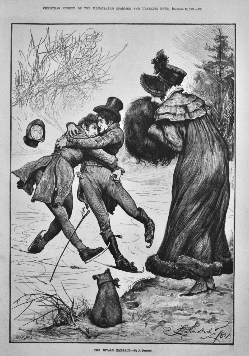 The Rivals Embrace,  1881.