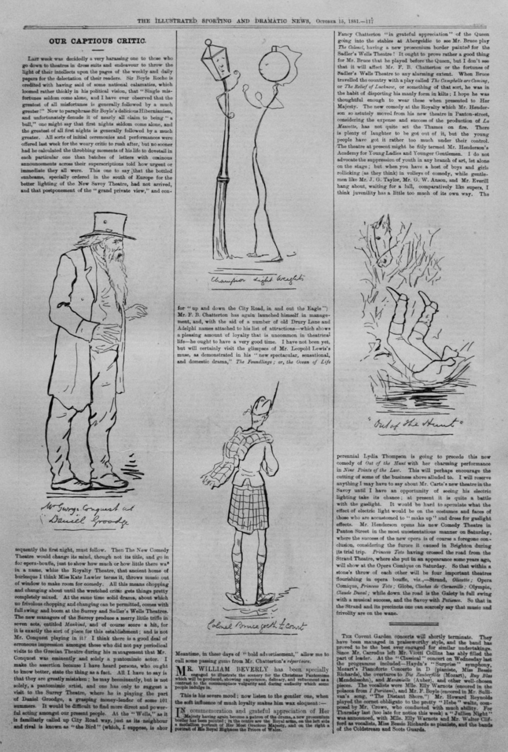 Our Captious Critic. October 15th, 1881.