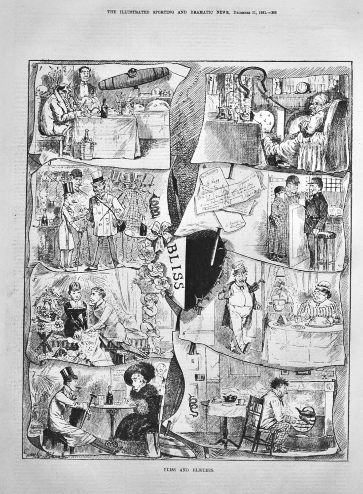 Bliss and Blisters.  1881.