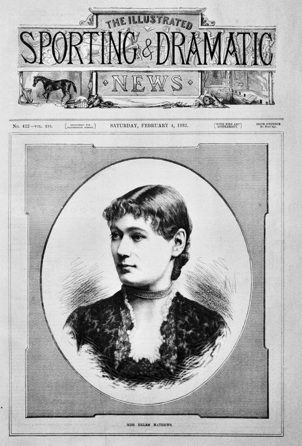 Miss Helen Mathews.  1882.