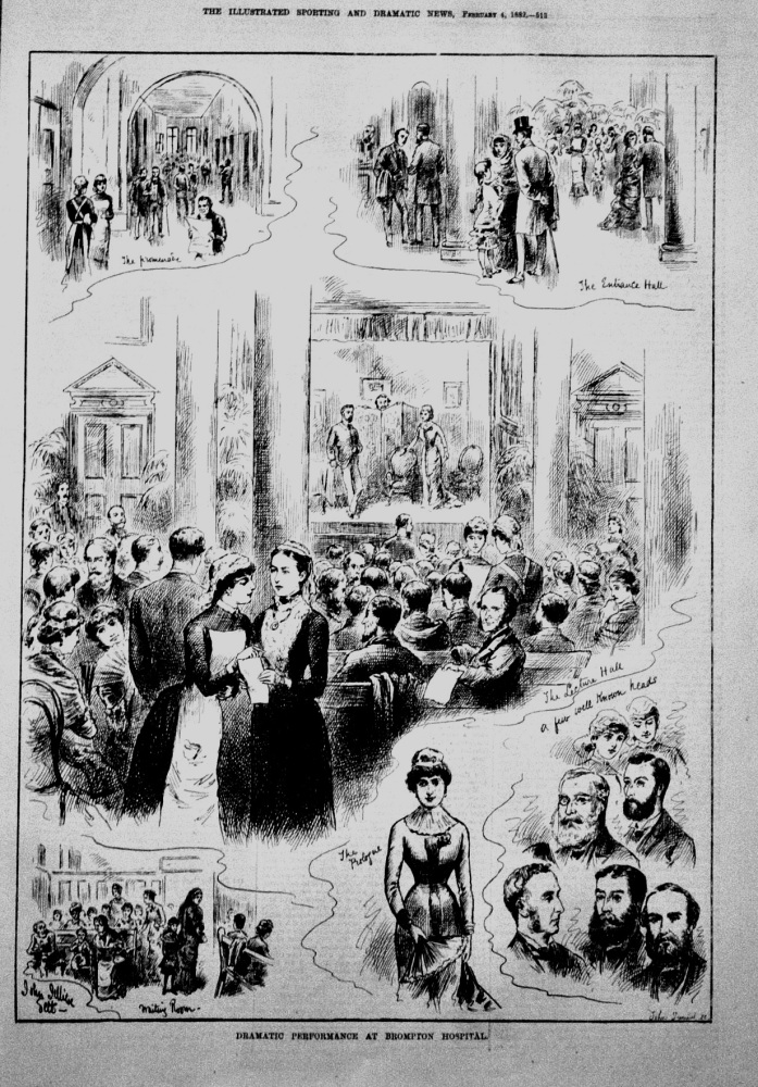 Dramatic Performance at Brompton Hospital.  1882.