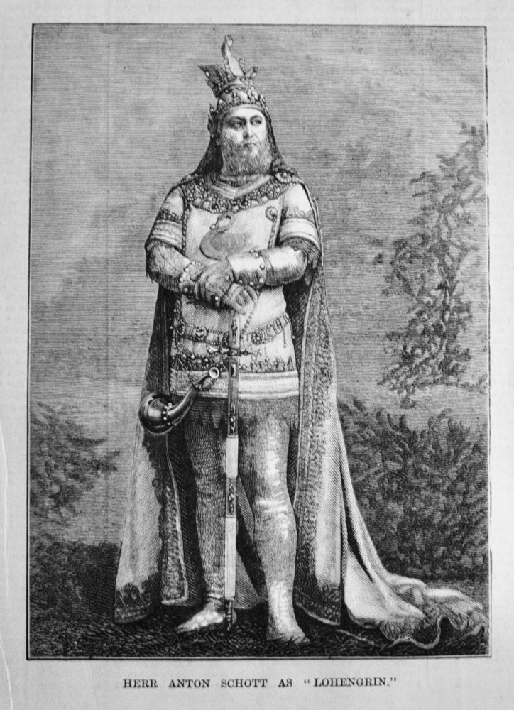 Herr Anton Schott as "Lohengrin."  1882.