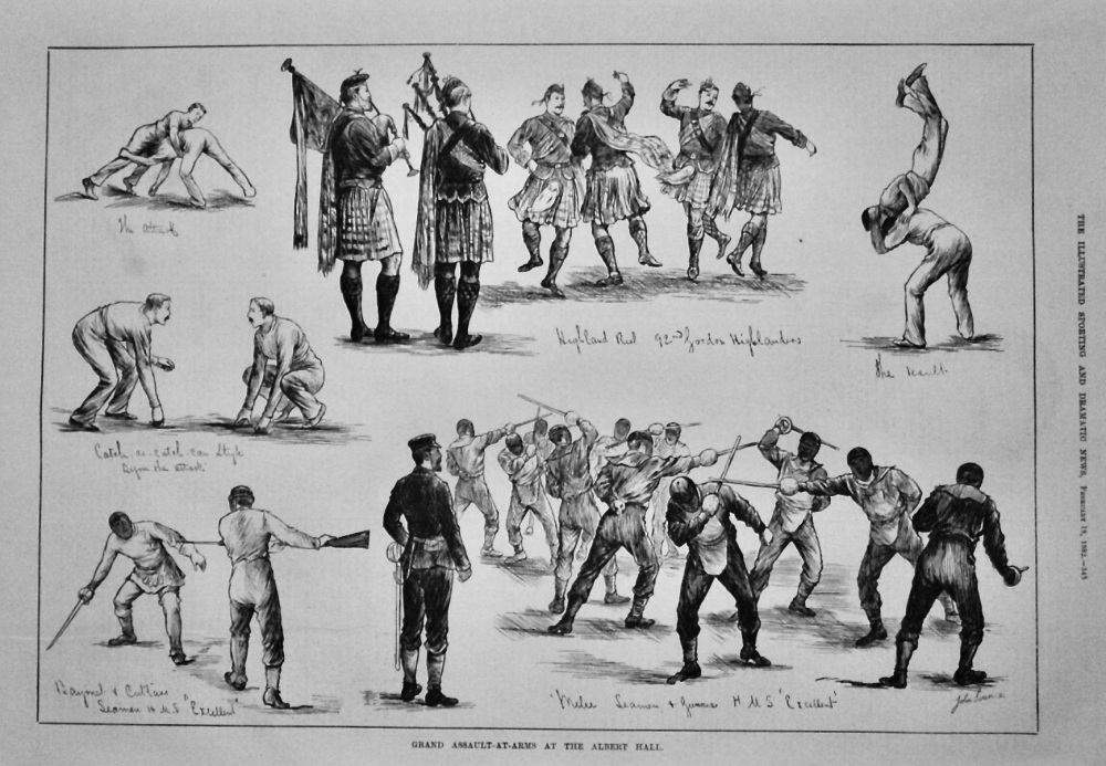 Grand Assault-At-Arms at the Albert Hall.  1882.