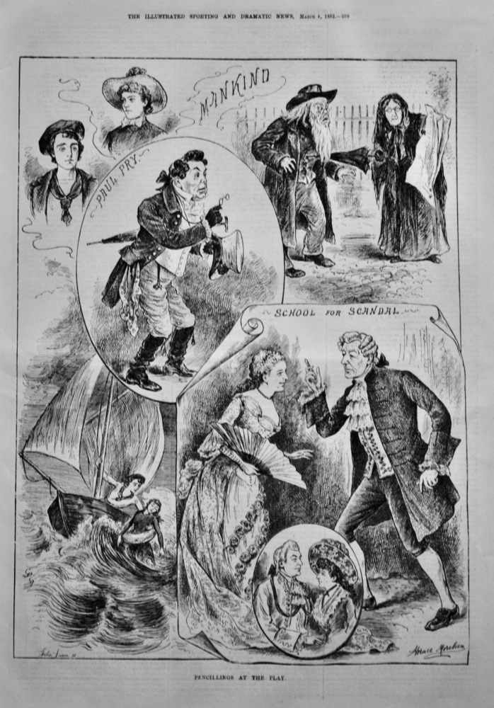 Pencillings at the Play.  1882.