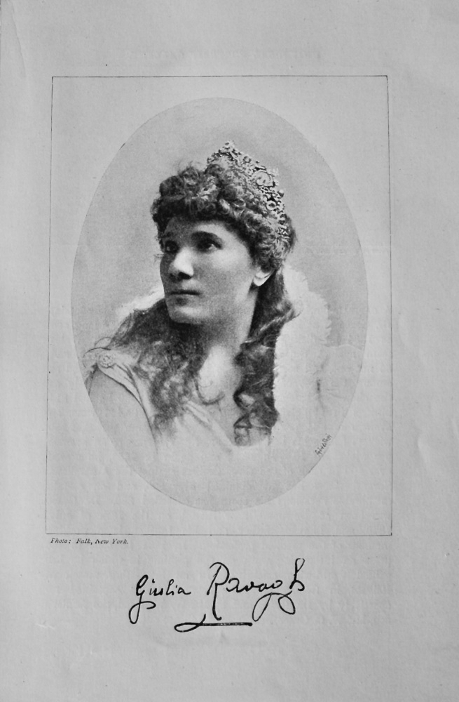 Signorina Giulia Ravogli.  (Opera Singer)  1895.