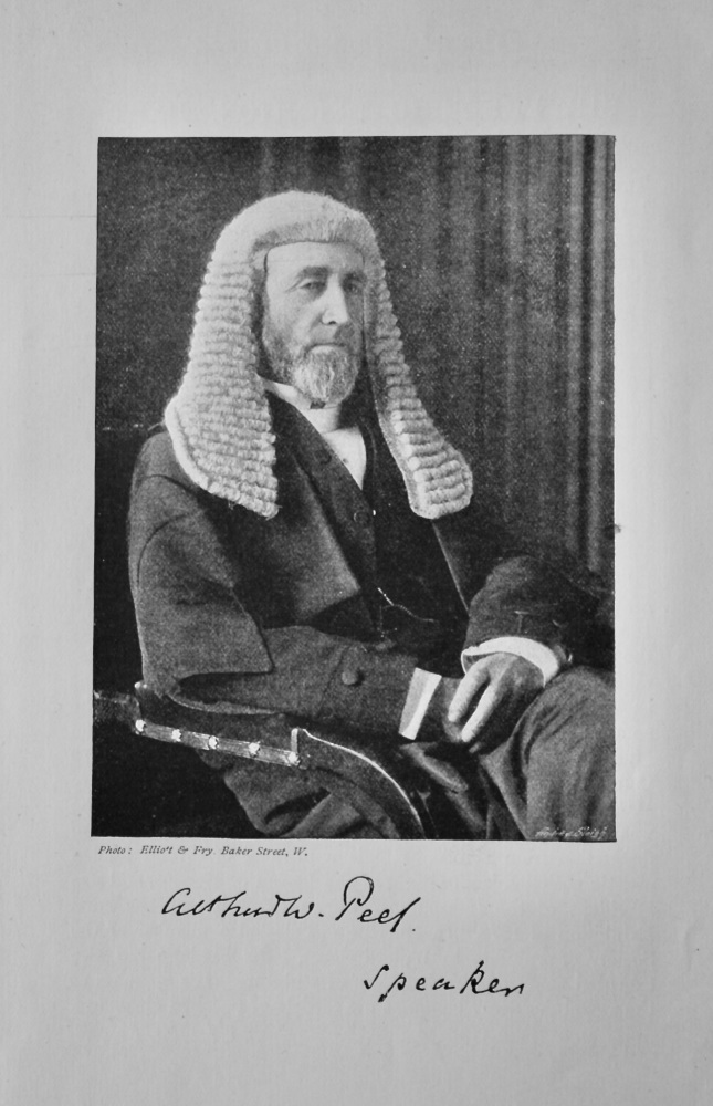The Speaker.  the Right Hon. Arthur Wellesley Peel.  1895.