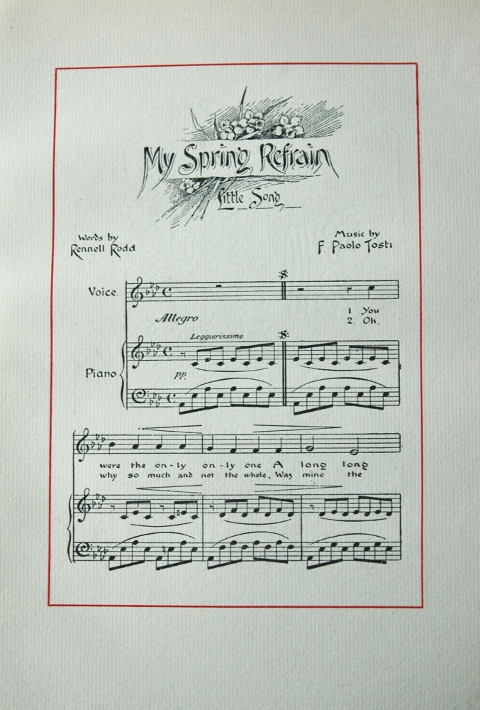 My Spring Refrain. (Sheet Music).  1894.