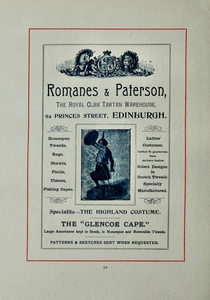 Romanes & Paterson, 62 Princes Street, Edinburgh. 1894.
