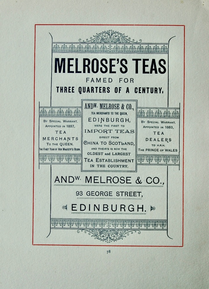 Melrose's Teas. 93 George Street, Edinburgh.  1894.